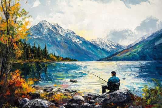 Fisherman and Mountains