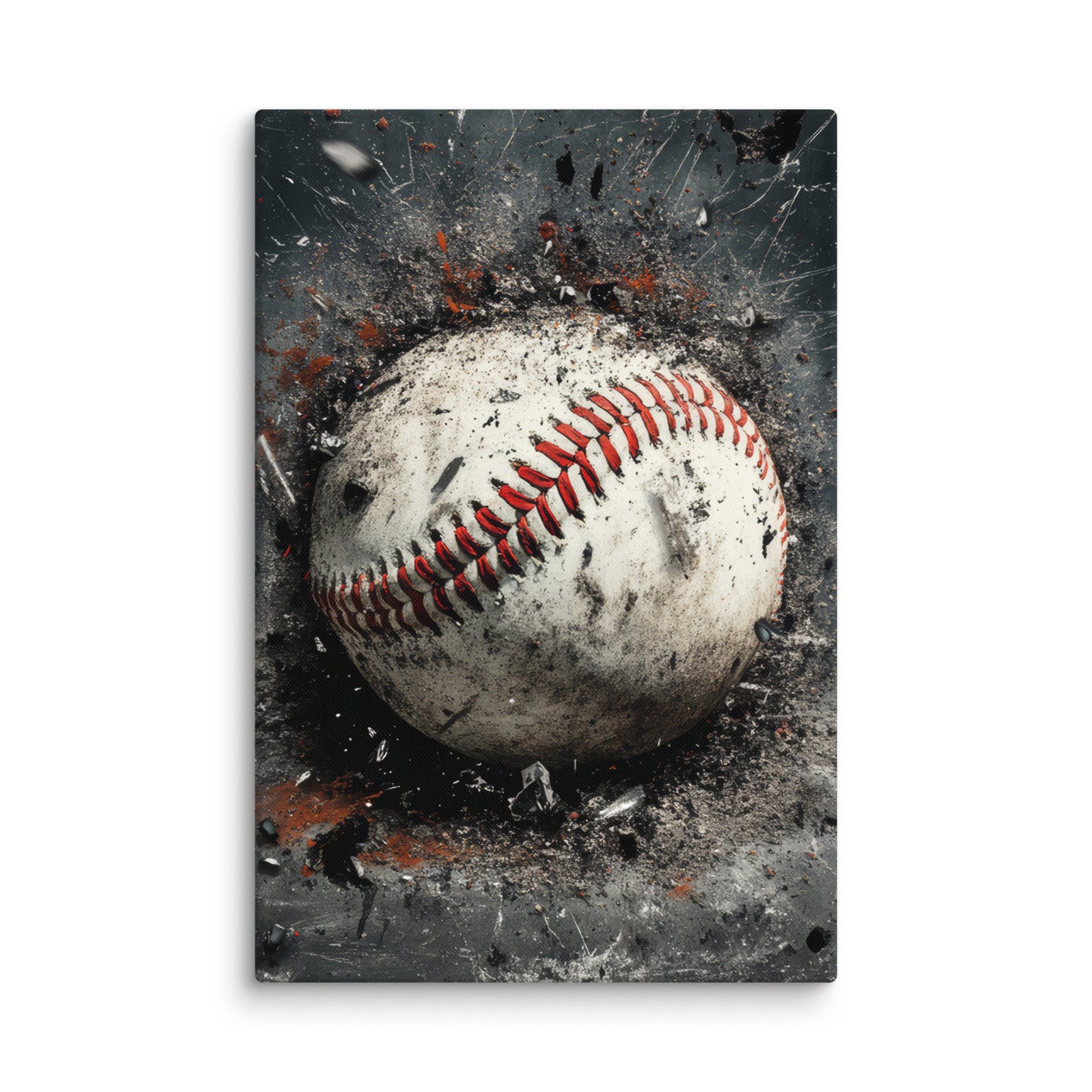 Dynamic baseball artwork with explosive impact